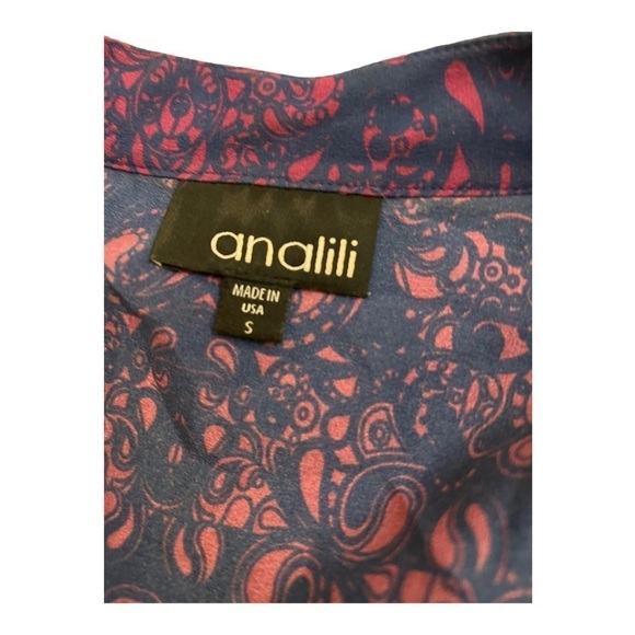Analili Women Colorful Silk Blend Tunic Size Small - Picture 5 of 9